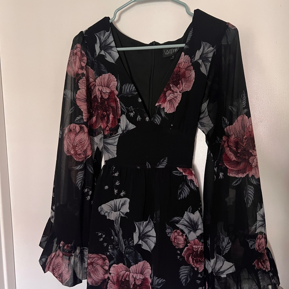 Dolls Kill| Widow Floral Long Sleeve Dress